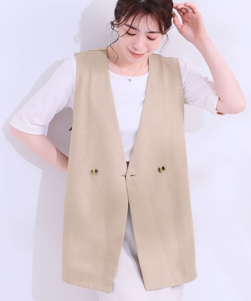 DRESKIP（ドレスキップ） ベスト ジレ 「洗える」洗濯後しわになり