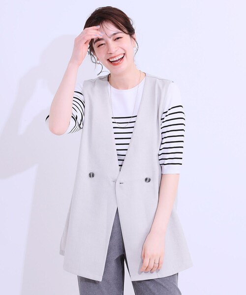 DRESKIP（ドレスキップ） ベスト ジレ 「洗える」洗濯後しわになり