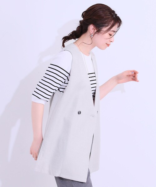 DRESKIP（ドレスキップ） ベスト ジレ 「洗える」洗濯後しわになり