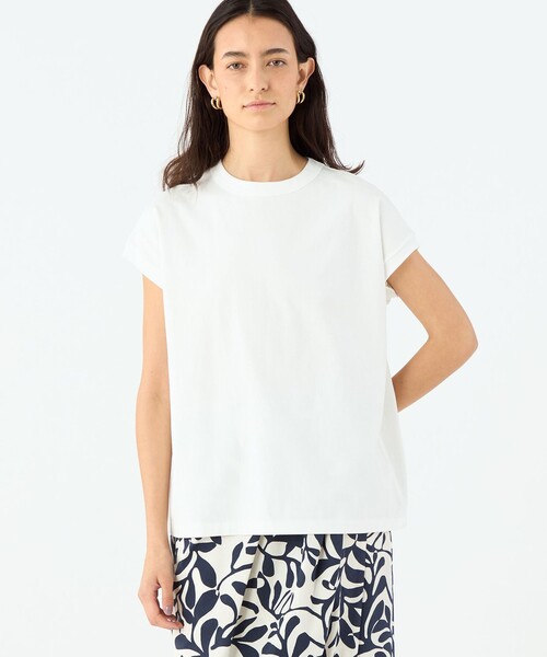 MACPHEE（マカフィー） tシャツ ジャージーステッチ キャップスリーブ 