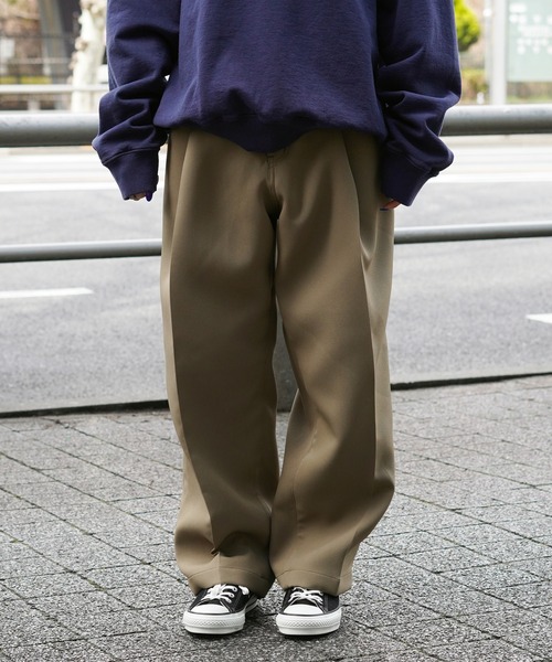 パンツ neonsign NEONSIGN - 【残り一点】Wide Denim Slacks(WOOL BLACK