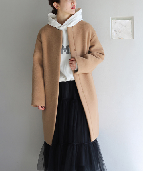 IENA（イエナ） ノーカラーコート 36 ブルー レディース : ZOZOTOWN