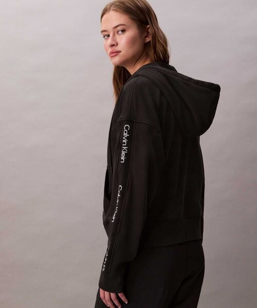 Calvin Klein トレーナー スウェット ロゴテープテリー ジップ