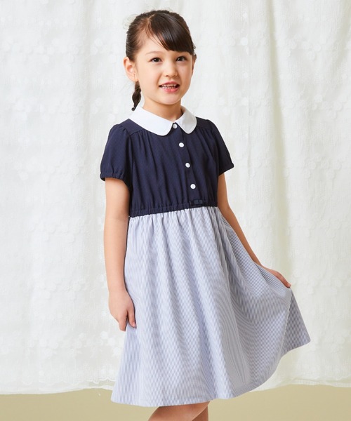 「CHOPIN」 「KIDS」半袖ワンピース 150cm ネイビー キッズ_画像4