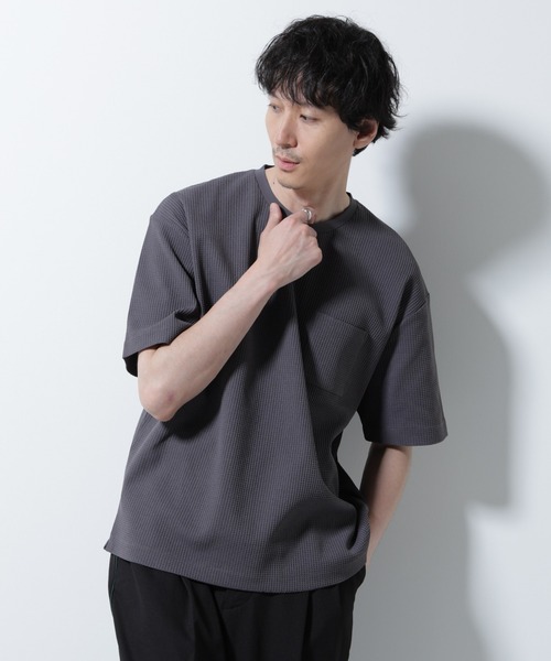 tシャツ ドライソフトワッフルTシャツ 半袖 メンズの画像