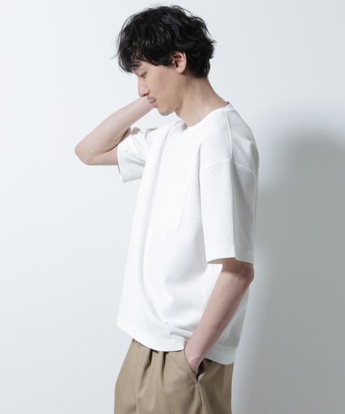 tシャツ ドライソフトワッフルTシャツ 半袖 メンズの画像
