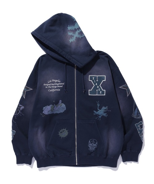 XLARGE パーカー MULTI LOGO ZIP UP HOODED SWEATSHIRT メンズ
