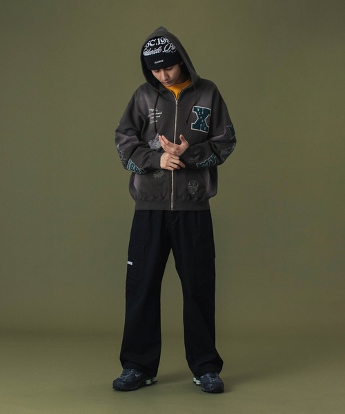 XLARGE ジップパーカー Lサイズ 黒 XLARGE 「XLARGE」 ジップアップパーカー L ブラック メンズ