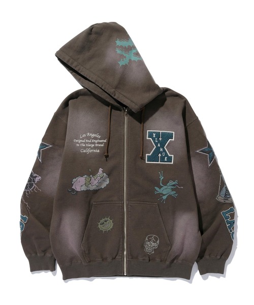 XLARGE バーガンディ ジップ パーカー L XLARGE パーカー SLANTED OG ZIP HOODED SWEATSHIRT メンズ