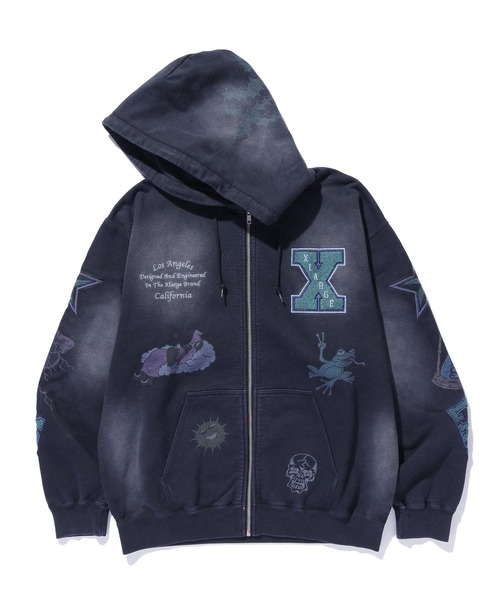 XLARGE パーカー MULTI LOGO ZIP UP HOODED SWEATSHIRT メンズ
