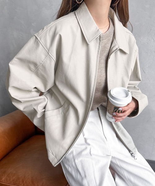 「andme」 ジップアップブルゾン M ブラック レディース_画像4