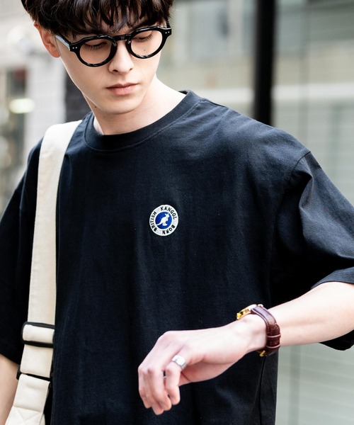 「KANGOL」 半袖Tシャツ L ブラック メンズ