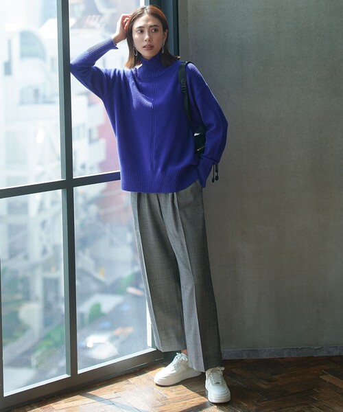 ICB（アイシービー） パンツ ウール2WAYストレッチ ワイドパンツ
