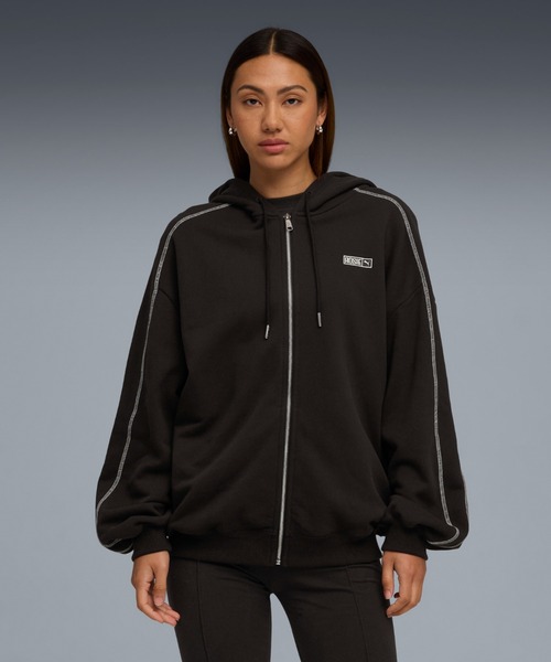 希少/美品/PUMA/オールレザー ブルゾン パーカー/XS PUMA パーカー プーマ ウィメンズ x ROSE T7 オーバーサイズ