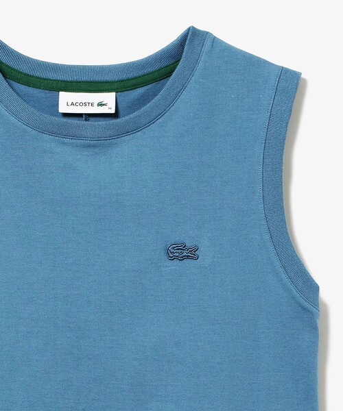 「LACOSTE」 ノースリーブトップス 34 グレイッシュブルー レディース_画像7