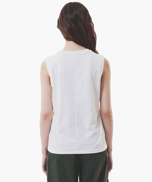 「LACOSTE」 ノースリーブトップス 34 グレイッシュブルー レディース_画像9