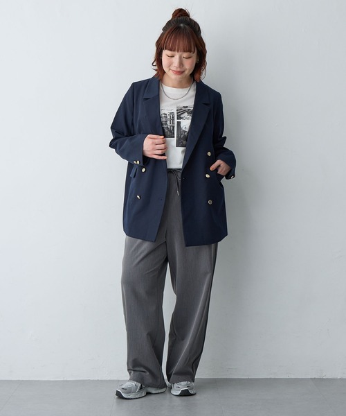 anyfee ジャケット テーラードジャケット 「anyfee/大きいサイズ」金釦