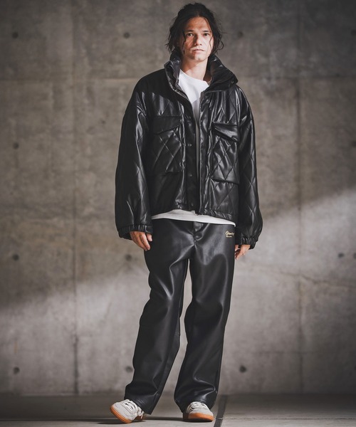 GLIMCLAP パンツ mp14143-Synthetic Leather Straight-Leg Trousers