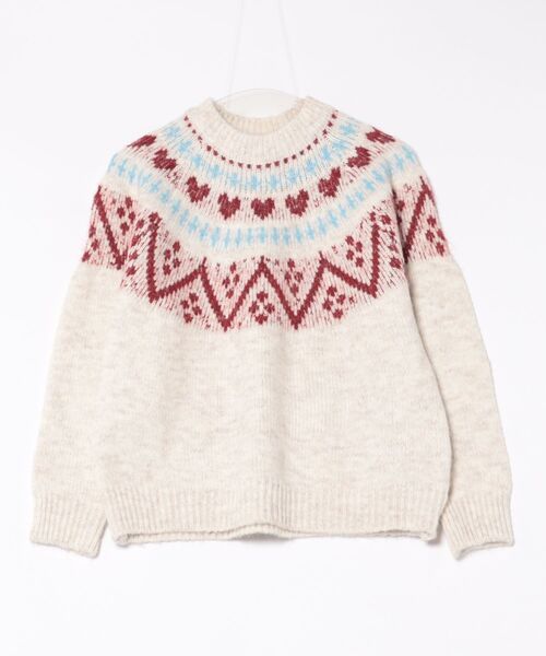 Loueme ニット セーター ハートノルディックニットトップス レディース