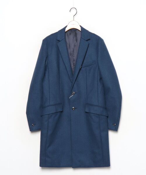 【定価74800円】ATTACHMENTアタッチメント　チェスターコート1新品 ATTACHMENT（アタッチメント） チェスターコート 1 サックスブルー