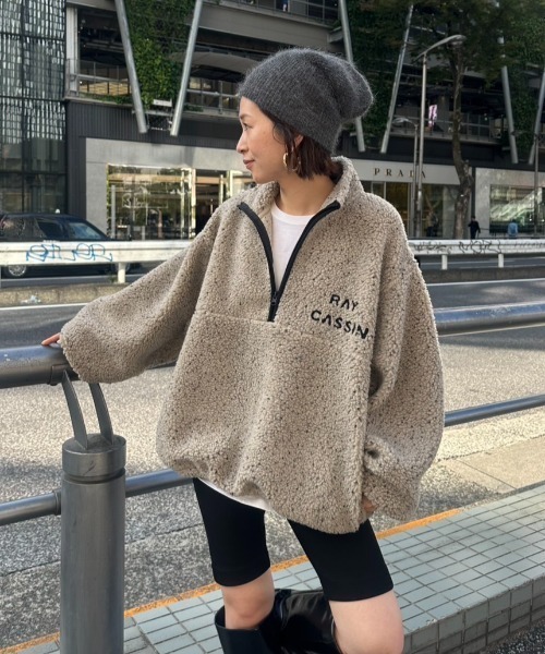 Ray Cassin（レイカズン） トレーナー スウェット ハーフジップ胸刺繍