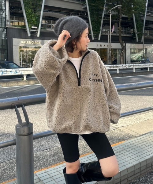 Ray Cassin（レイカズン） トレーナー スウェット ハーフジップ胸刺繍