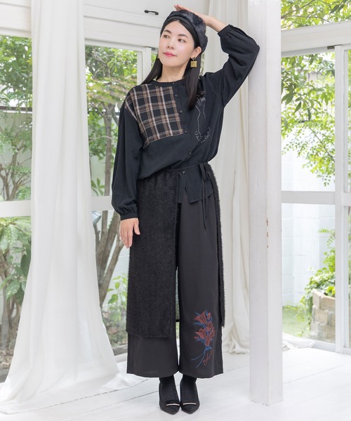 iS ScoLar（イズスカラー） パンツ 553253：フリンジシフォン巻き