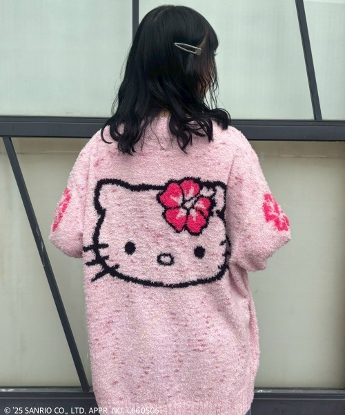 スナイデルホーム♡【HELLO KITTY】ニットカーディガン ピンク Candy Stripper（キャンディーストリッパー） カーディガン 「HELLO