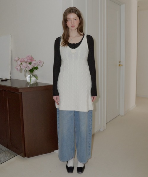 giunon 2way flower knit dress フラワーニットドレス 2way flower