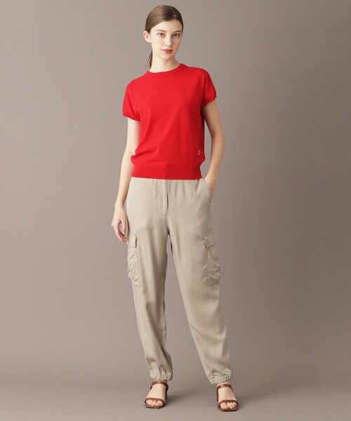 「DRESSTERIOR」 半袖ニット 38 ワインレッド レディース_画像4