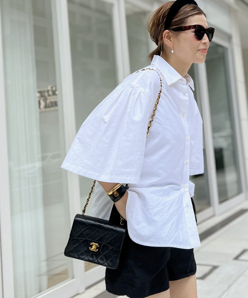 美品　ドゥーズィエムクラス　セルリ　今期ホワイト 半袖シャツ フリーサイズ Deuxieme Classe（ドゥーズィエムクラス） 「CELERI」半袖シャツ FREE
