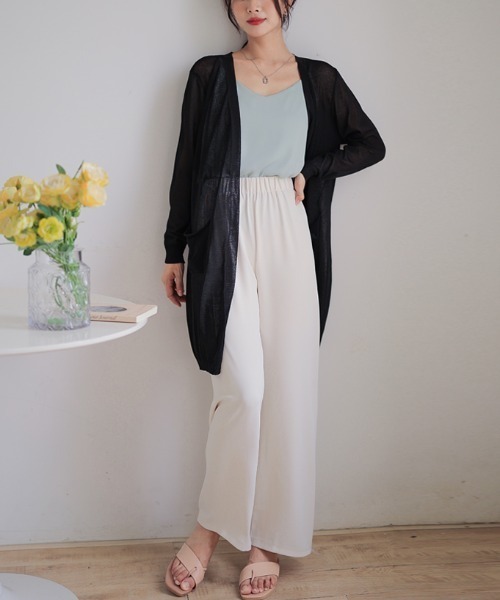 「COCOMOMO」 ニットカーディガン FREE パープル レディース_画像5