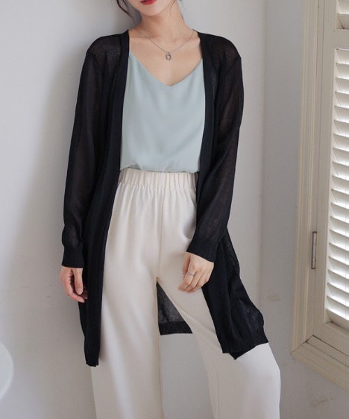 「COCOMOMO」 ニットカーディガン FREE パープル レディース_画像6