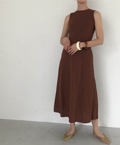 「TODAYFUL」 ノースリーブワンピース 38inch ベージュ レディース_画像5