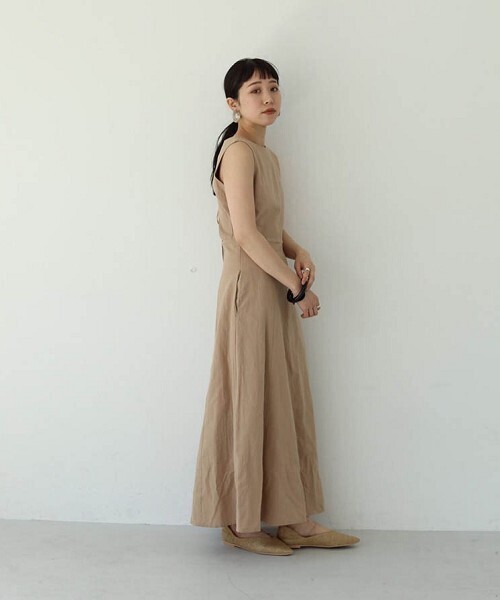 「TODAYFUL」 ノースリーブワンピース 38inch ベージュ レディース_画像6