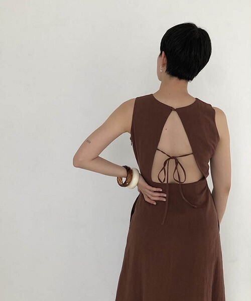 「TODAYFUL」 ノースリーブワンピース 38inch ベージュ レディース_画像8