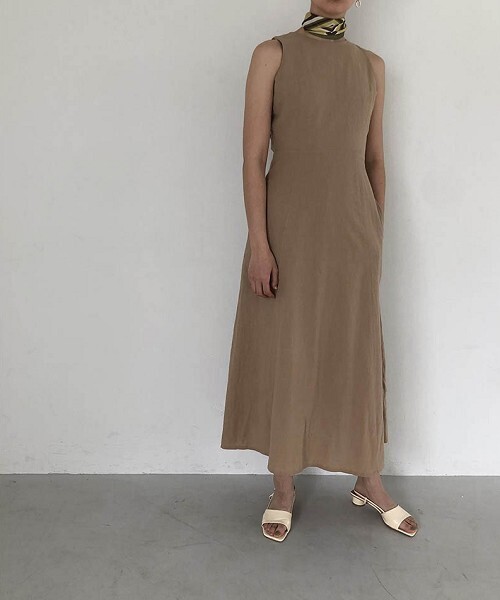 「TODAYFUL」 ノースリーブワンピース 38inch ベージュ レディース_画像9