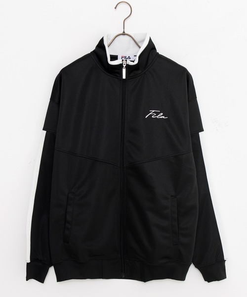 FILA 新品・未使用　セットアップ　Mサイズ FILA（フィラ） セットアップジャージ M ブラック×グレー メンズ