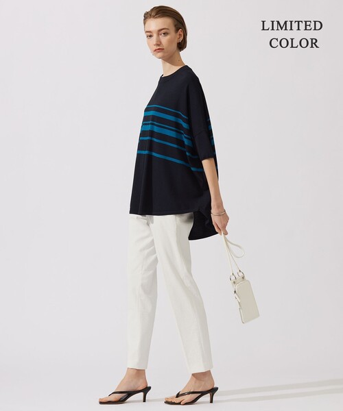 「ICB」 7分袖カットソー SMALL ネイビー レディース_画像6