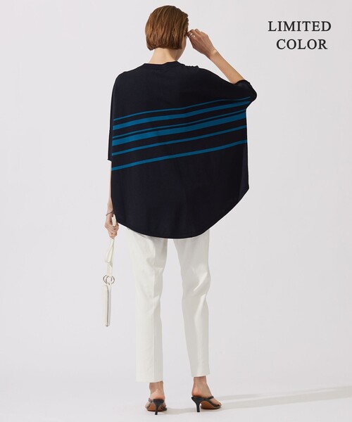 「ICB」 7分袖カットソー SMALL ネイビー レディース_画像7