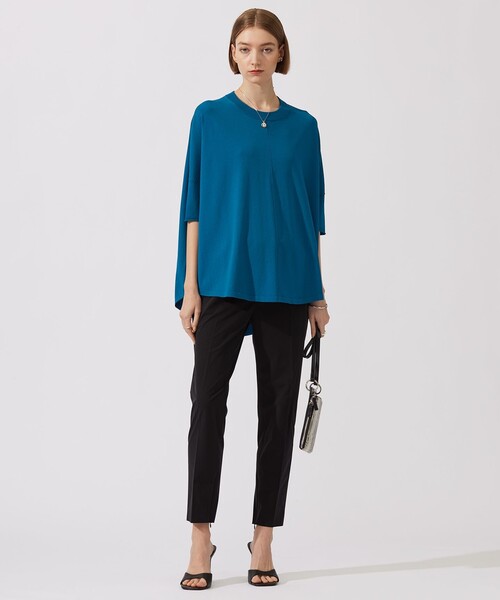 「ICB」 7分袖カットソー SMALL ネイビー レディース_画像8