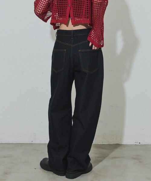 「Aunt Marie's」 デニムパンツ LARGE ライトブルー レディース_画像4