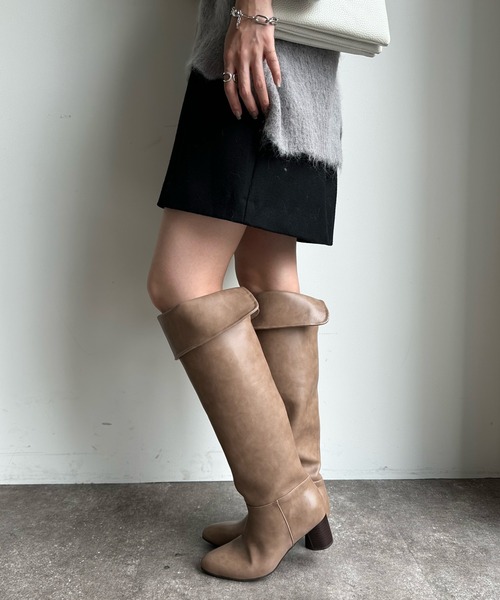 「DouDou」 ロングブーツ S ブラック レディース_画像7