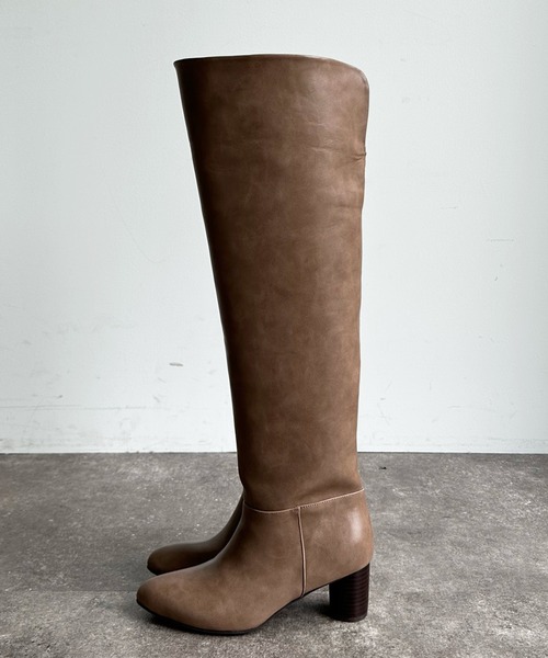 「DouDou」 ロングブーツ S ブラック レディース_画像9