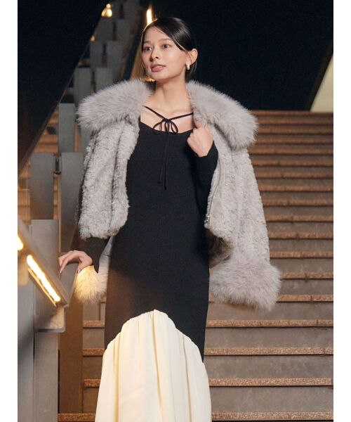 LAGUNAMOON（ラグナムーン） コート アウター ビッグカラーエコファー