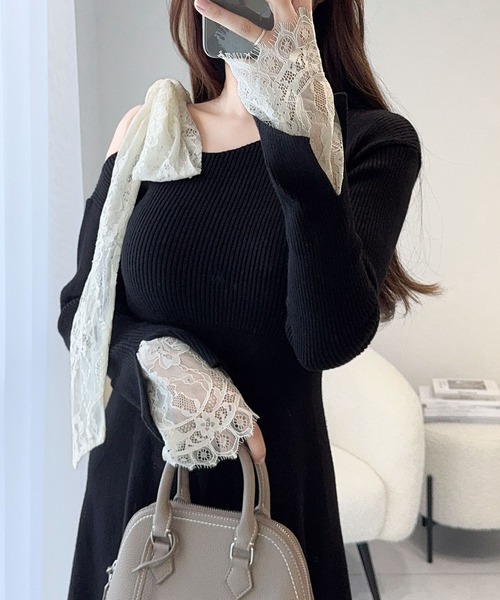 「mily bilet」 ニットワンピース MEDIUM グレー レディース_画像5