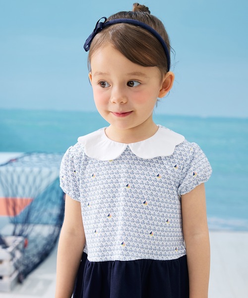 「combimini」 「KIDS」ドッキングワンピース 110 ブルー キッズ_画像4