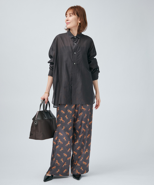 美品♪ティッカ TICCA バックフリルブラウス 黒 ソメロス生地 ブラック TICCA（ティッカ） ブラウス シャツ コットンシルクスクエアビッグ