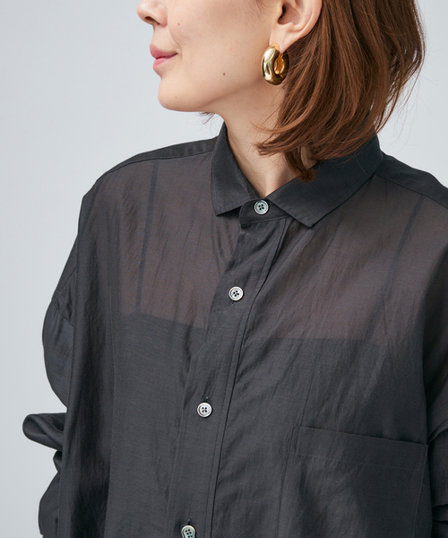 TICCA（ティッカ） ブラウス シャツ コットンシルクスクエアビッグ