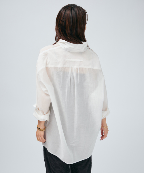 美品▲TICCA ティッカ /スクエアビッグシャツ▲コットン ゆったり ホワイト TICCA（ティッカ） スクエア ビッグシャツ 日本製 / レディース